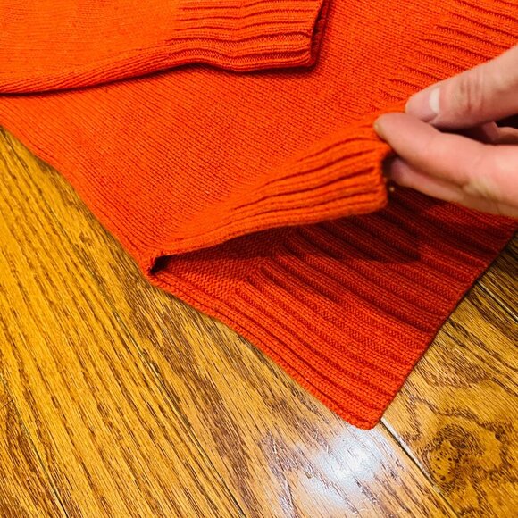 Vintager Polo Ralph Lauren Cashmere Blend Orange Turtleneck Sweater Size S - Picture 3 of 16